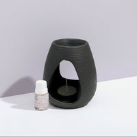 SET HORNITO DE CERÁMICA GRIS + ACEITE GARDENIA