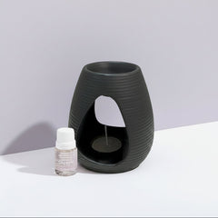 SET HORNITO DE CERÁMICA GRIS + ACEITE COCO & VAINILLA