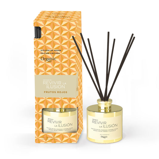 DIFUSOR DORADO NAVIDAD FRUTOS ROJOS